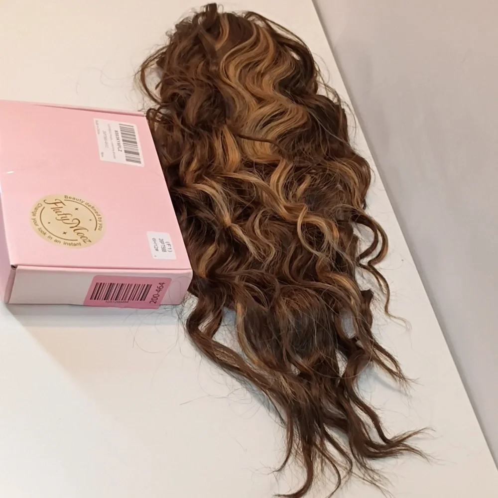 PonytailHairExtension • 26”‎ Long Drawstring • Wavy Curly • Brown/Dirty Blonde